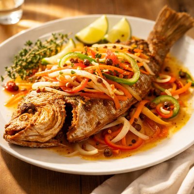 Fried escovitch fish