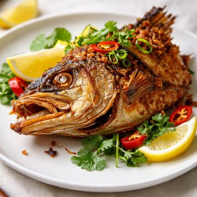 Fried fish head