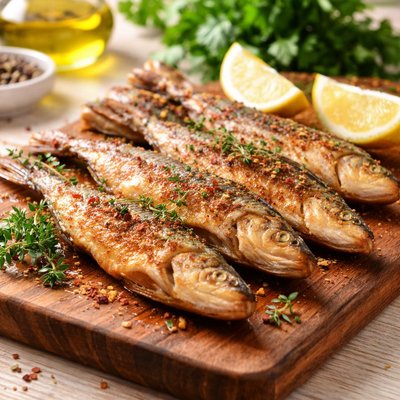 Fried fish in olive oil