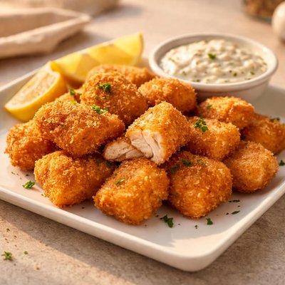 Fried fish nuggets