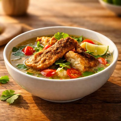 Fried fish soup