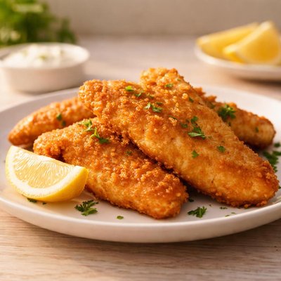 Fried fish with lemon