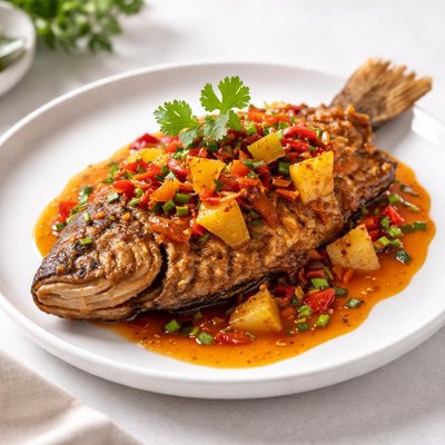 Fried fish with sweet sauce