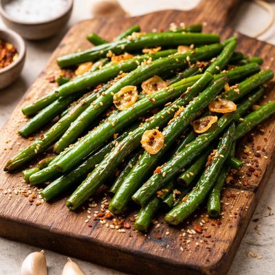 Fried garlic green beans