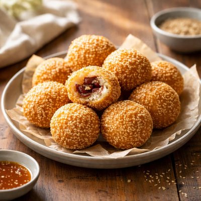 Fried glutinous rice balls