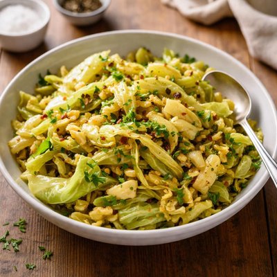 Fried green cabbage