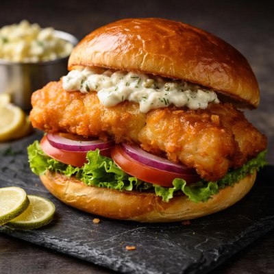Fried grouper sandwich