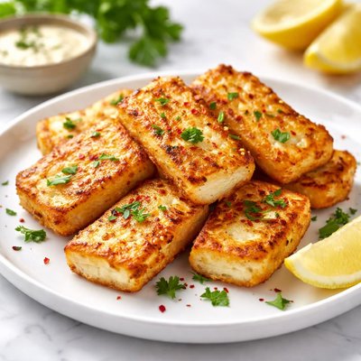 Fried halloumi cheese