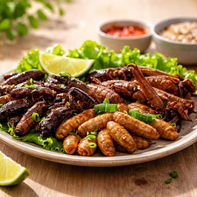 Fried insects