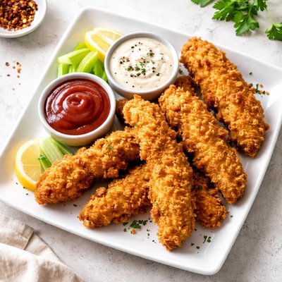 Fried jumbo chicken strips