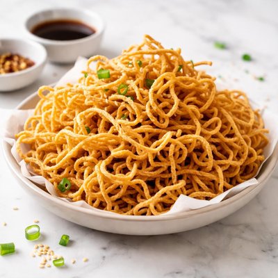 Fried noodle crisps