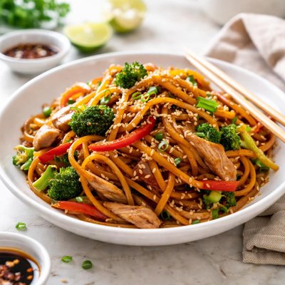 Fried noodles in soya sauce
