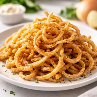 Fried onion strings