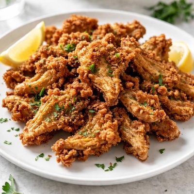 Fried oyster mushrooms