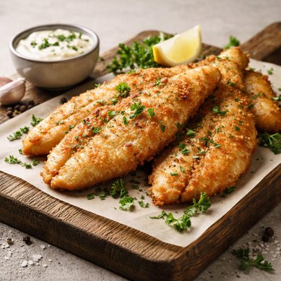 Fried pangasius fillet