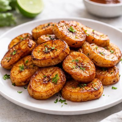 Fried plantain slices