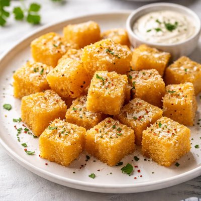 Fried polenta cubes