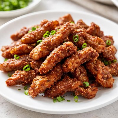 Fried pork strips