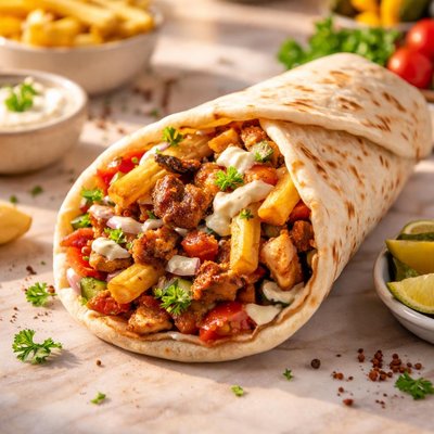 Fried potato shawarma