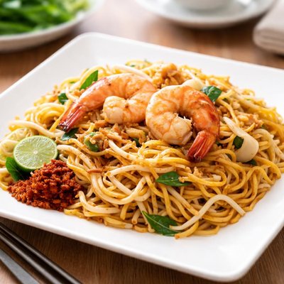 Fried prawn mee
