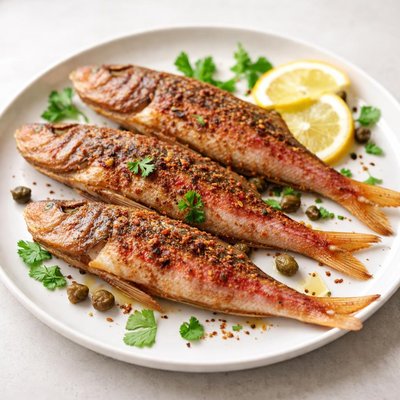 Fried red mullet