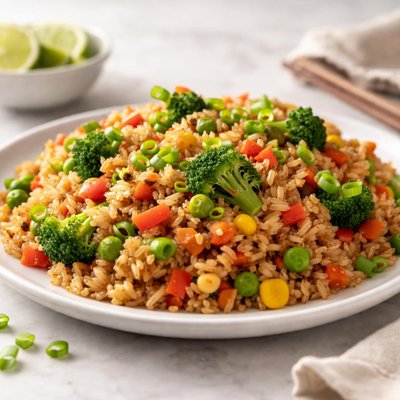 Fried rice and vegetables