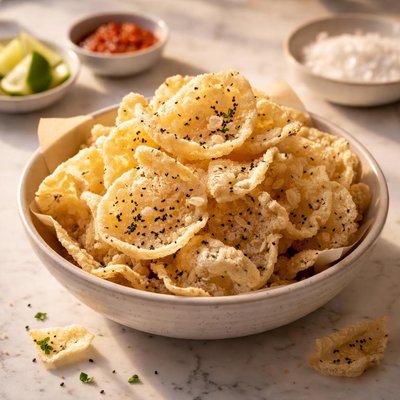 Fried rice flour chips