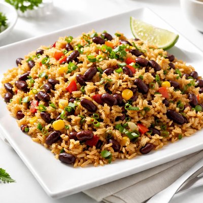 Fried rice with beans