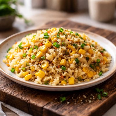 Fried rice with corn and egg