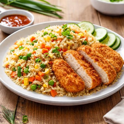 Fried rice with cutlet