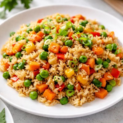 Fried rice with mixed vegetables