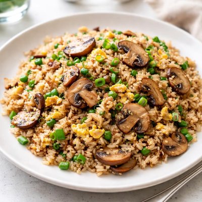 Fried rice with mushrooms