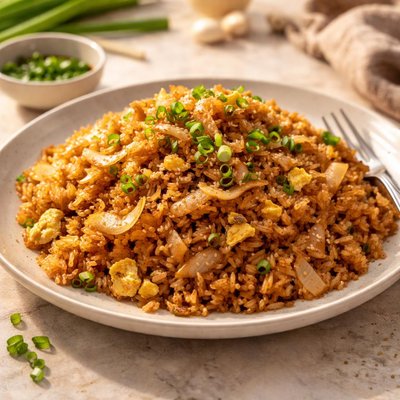 Fried rice with onions