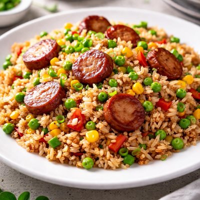 Fried rice with sausage