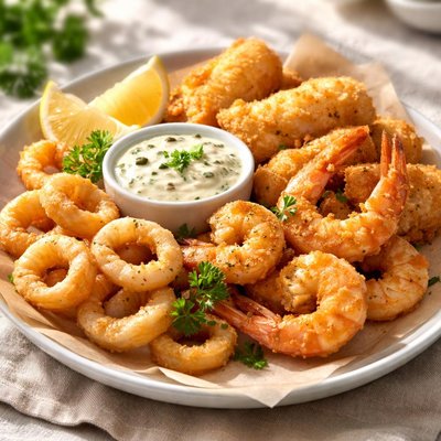 Fried seafood