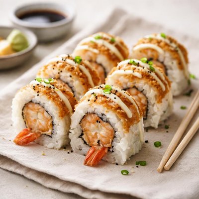 Fried shrimp sushi
