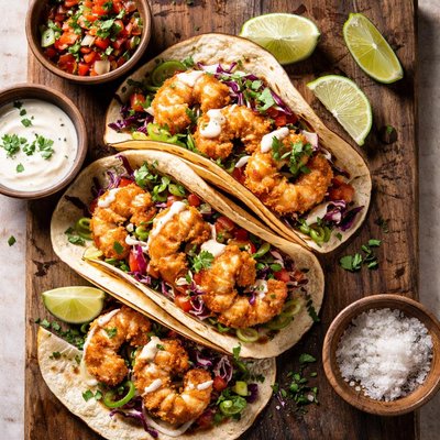 Fried shrimp taco