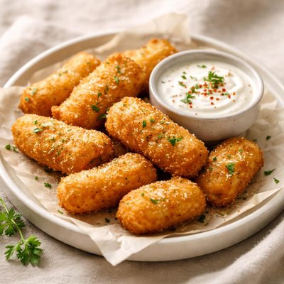 Fried snack with sauce