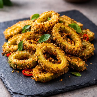 Fried snake gourd