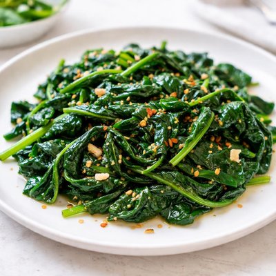 Fried spinach