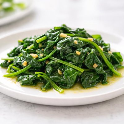 Fried spinach in butter