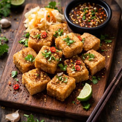 Fried stinky tofu