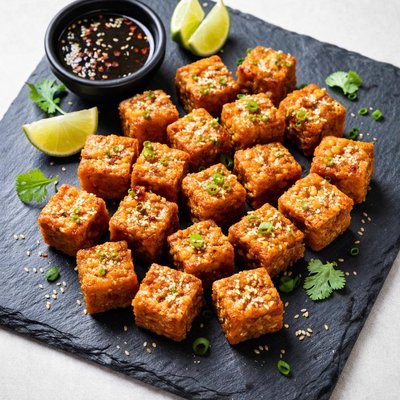 Fried tempeh cube