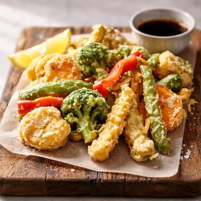 Fried tempura vegetables