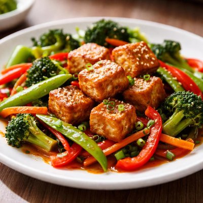 Fried tofu with vegetables