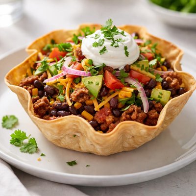 Fried tortilla bowl