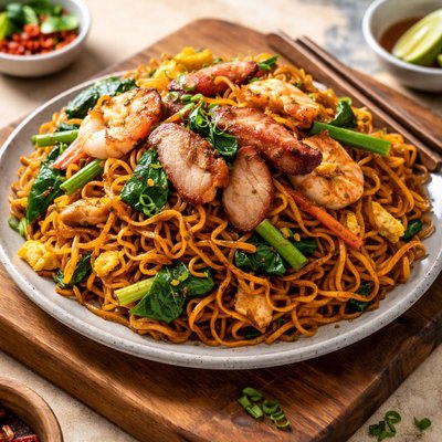 Fried tuaran mee sasau