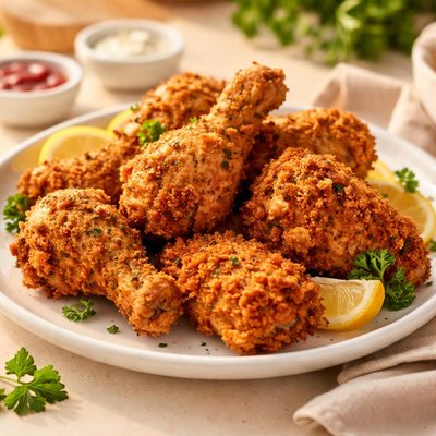 Fried untreated chicken