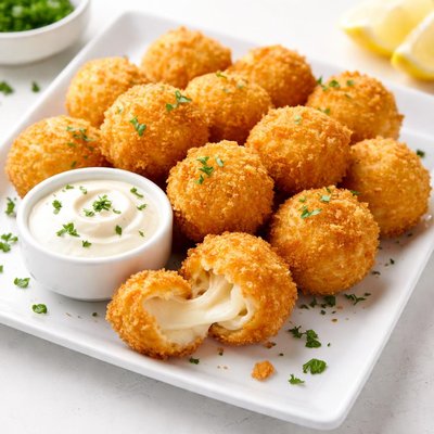 Fried white cheese balls