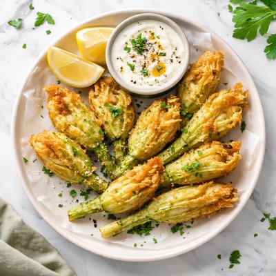 Fried zucchini blossom